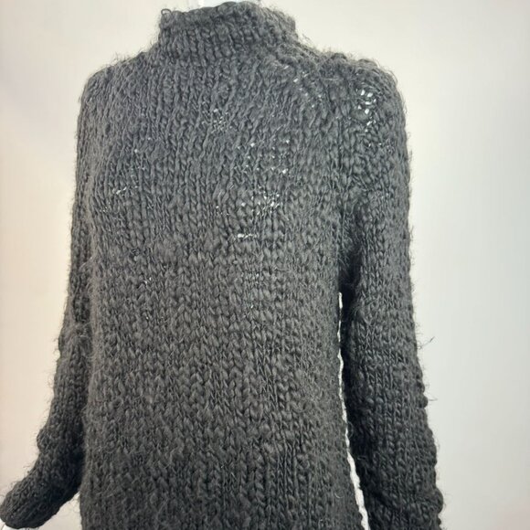 Harolds XL Black Chunky Fuzzy Knit Sweater 80% Acrylic 20% Wool Womens Pullover - Picture 14 of 15